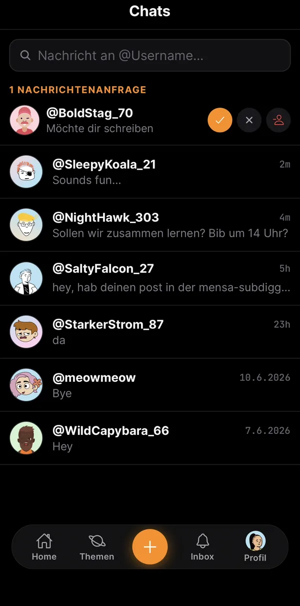 Nachrichten in der Digga App
